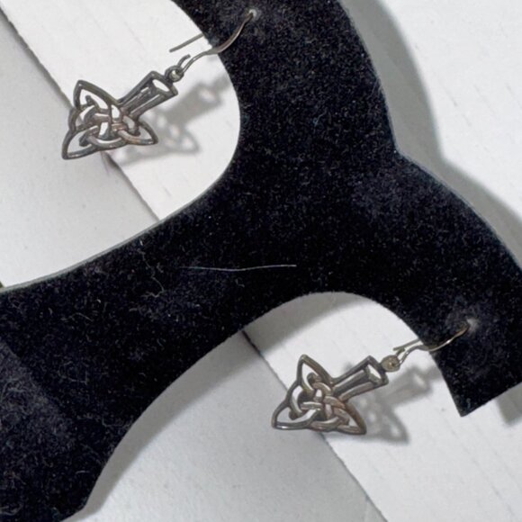 Celtic Triangle Dangle Earrings - Picture 6 of 14